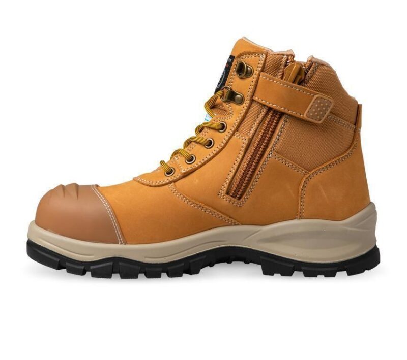 Sketchers Men's Wheat zip Composite Toe Safety Work Boot, Memory Foam Comfort