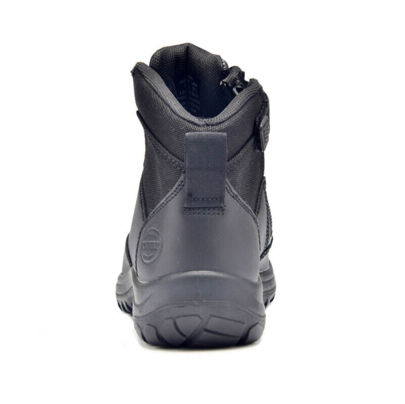 Oliver 34660 Work Boot. Steel Toe Safety. Black Leather. ZIP-SIDE & SCUFF CAP