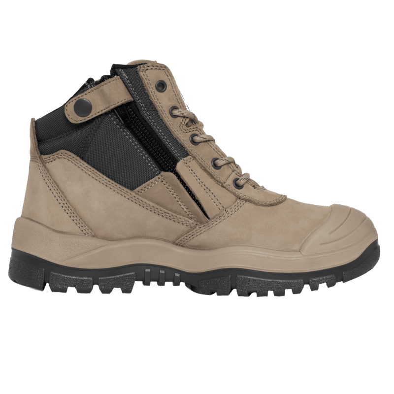 Mongrel 461060 Work Boots Steel Toe Safety STONE Zip SCUFF CAP! Press Stud Clip!