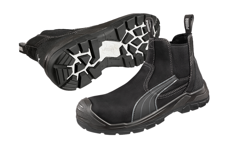 Puma Work Boots 630347 'Tanami', Black Composite Toe Safety, Elastic Sided