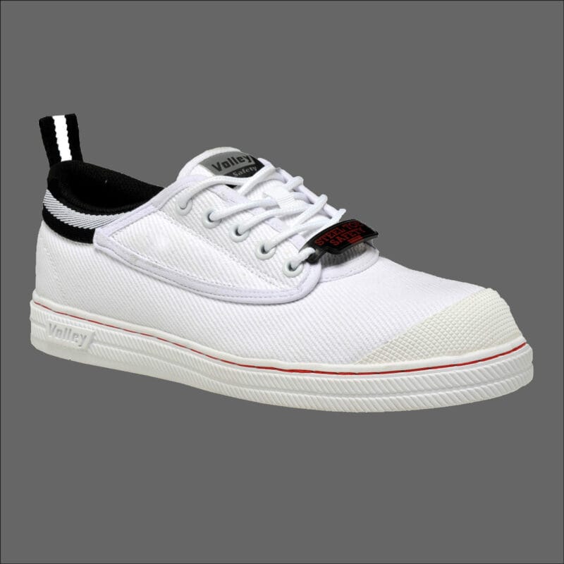 Dunlop Volley Original White Classic Work Boots. Safety Steel Toe Cap UK Fitting
