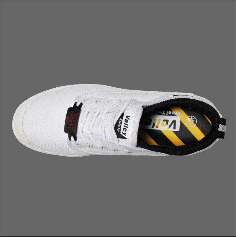 Dunlop Volley Original White Classic Work Boots. Safety Steel Toe Cap UK Fitting