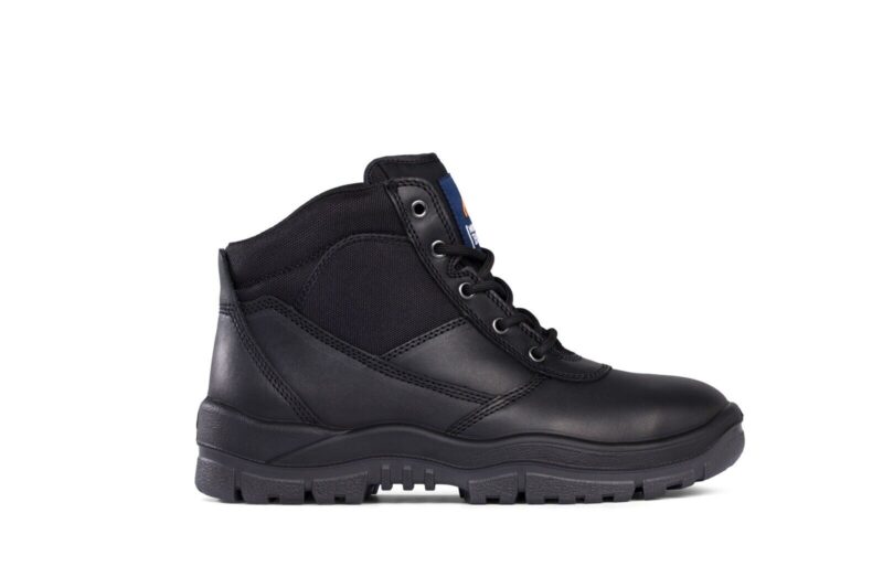 Mongrel 260020 Work Boots Steel Toe Safety. Black Lace-Up. New Style Without Zip