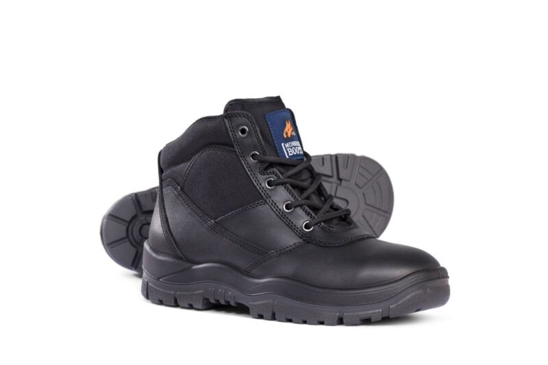 Mongrel 260020 Work Boots Steel Toe Safety. Black Lace-Up. New Style Without Zip