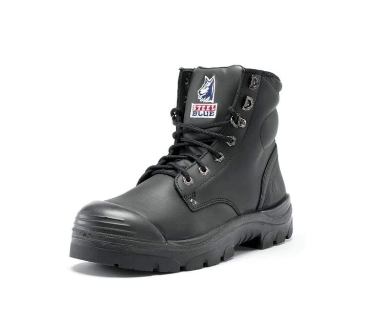 Steel Blue 'Argyle' 332152 Black Work Boots. Steel Cap Safety. Zip Side Bump Cap