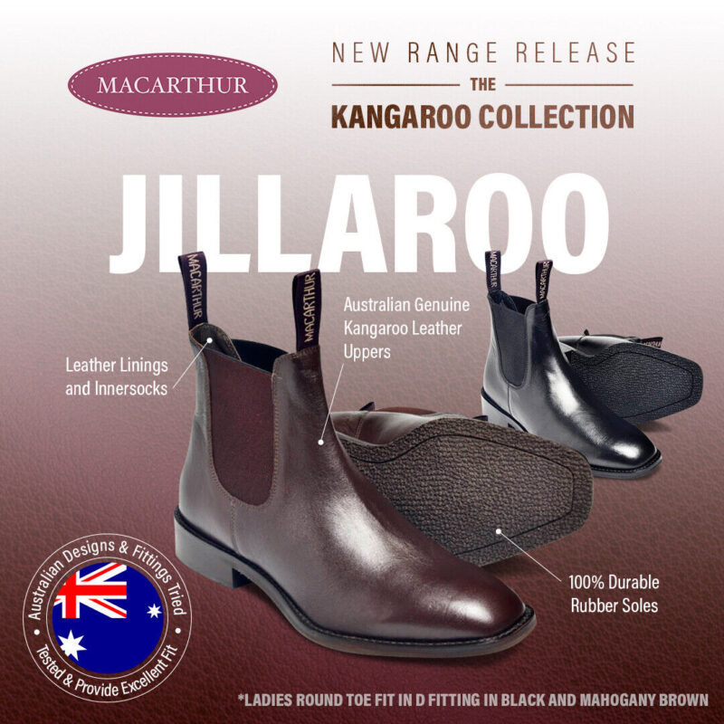 Macarthur Jillaroo Black Women's Australian kangaroo leather dress boot