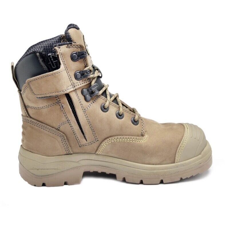 Oliver 55352Z STONE Work Boots, Steel Toe Safety, Side Zip (55332z STONE)