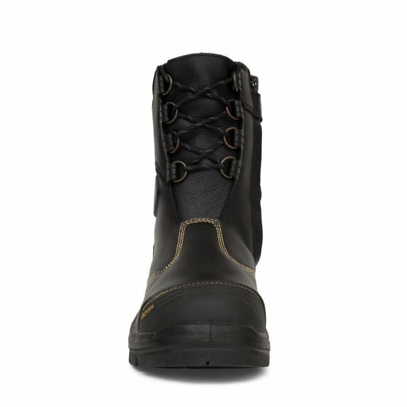 Oliver Work Boots 55380, Black Steel Toe Safety High Leg, Zip Side Riggers Boot