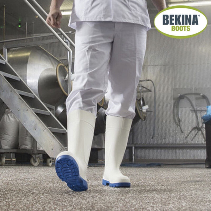 BEKINA 'StepLite X' WHITE Work Safety Gumboots Steel Toe Cap. 40% Lighter