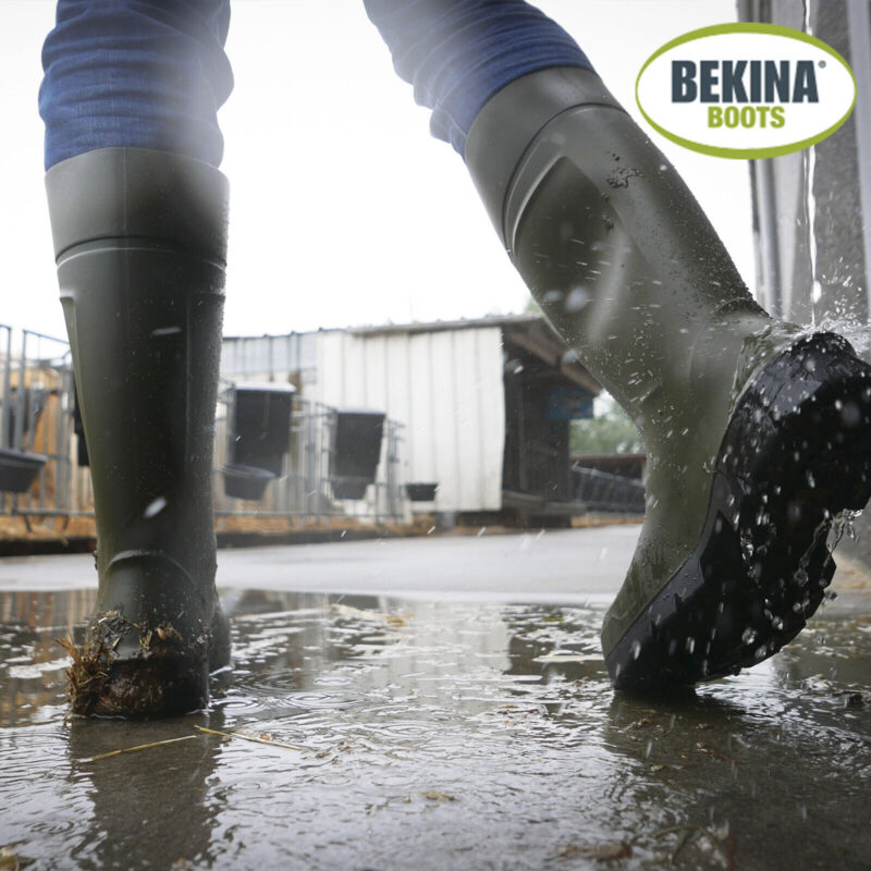 BEKINA 'StepLite X' GREEN Work Safety Gumboots Steel Toe Cap. 40% Lighter