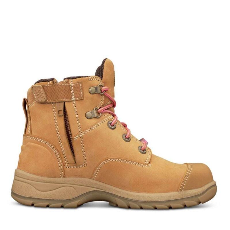 Oliver Work Boots, 49432z, Women's' Wheat Nubuck, Zip Side, Steel Cap Safety,