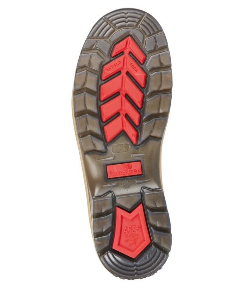 KingGee K27100 TRADIE Men's Safety Work Boots. Zip Side Wheat Leather, King Gee
