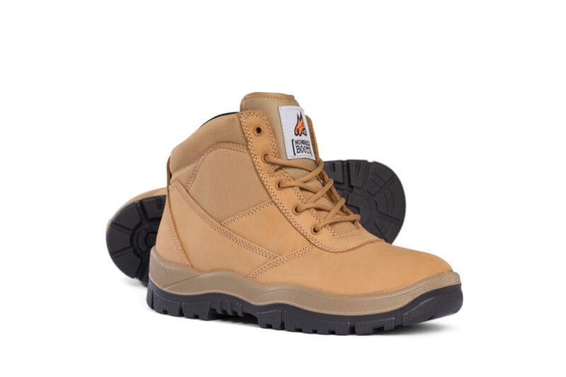 Mongrel 261050 Work Boots. Steel Toe Safety.  Wheat Zip-Side. BAMBOO SOCKS COMBO