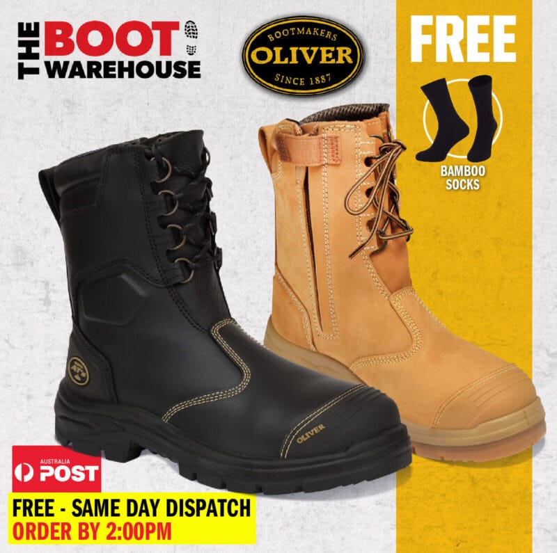 Oliver Work Boots 55385 & 55380 Steel Toe Zip Side Safety Work Boot, NEW STYLE!