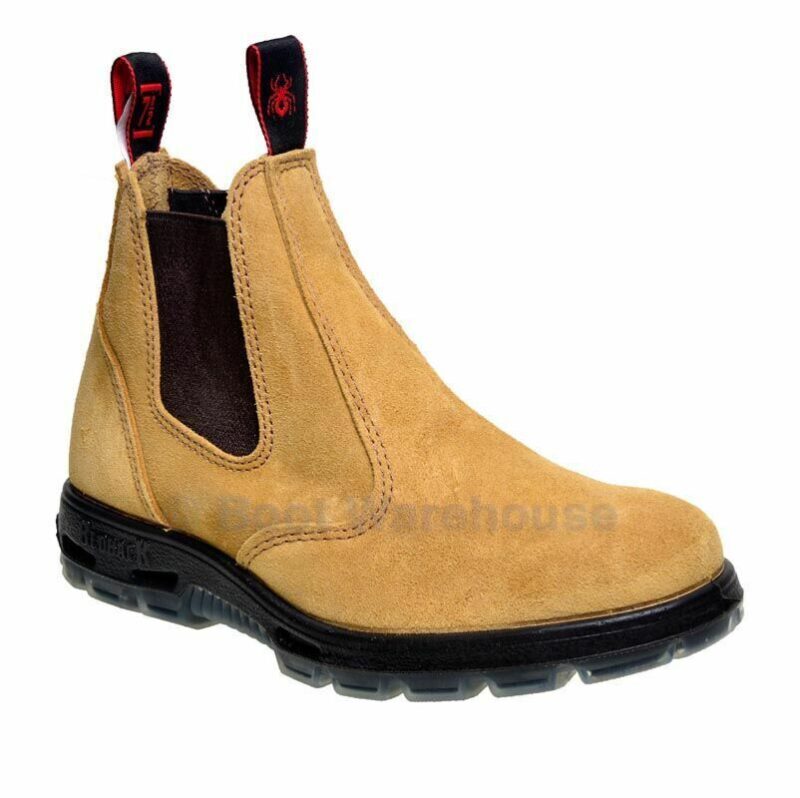 Redback Work Boots USBBA Steel Cap Safety. Elastic Sided Bobcat Banana Suede
