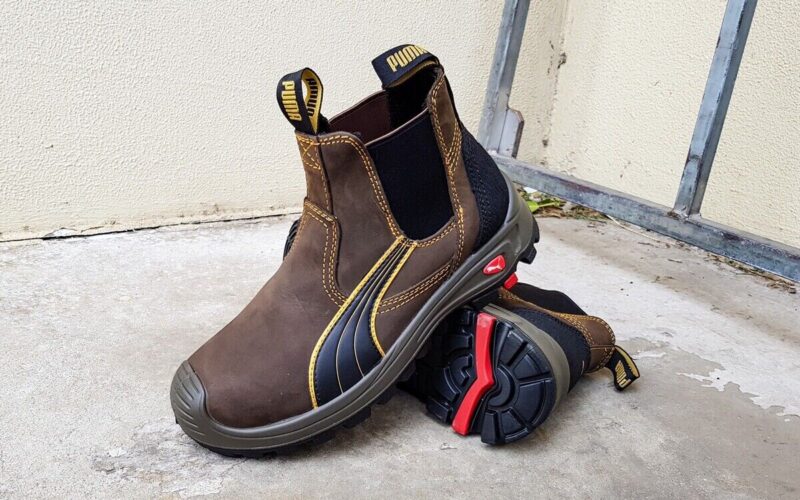 Puma Work Boots 630267 Tanami Brown, Composite Safety, Elastic Sided, Metal Free