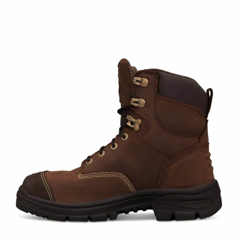 Oliver Work Boots, 55337 Steel Toe Safety. 'Brown' 150mm (6") Lace-Up. Scuff Cap