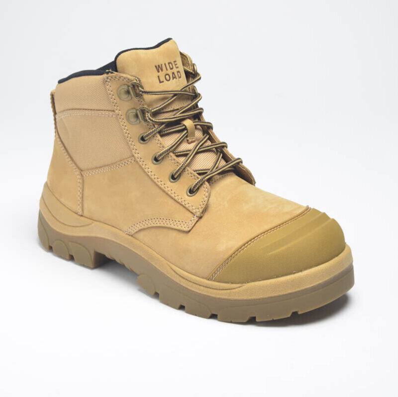 Wide Load 'S3' 690WZ  Extra Wide, Steel Cap Safety Boots. Wheat Nubuck. Side Zip