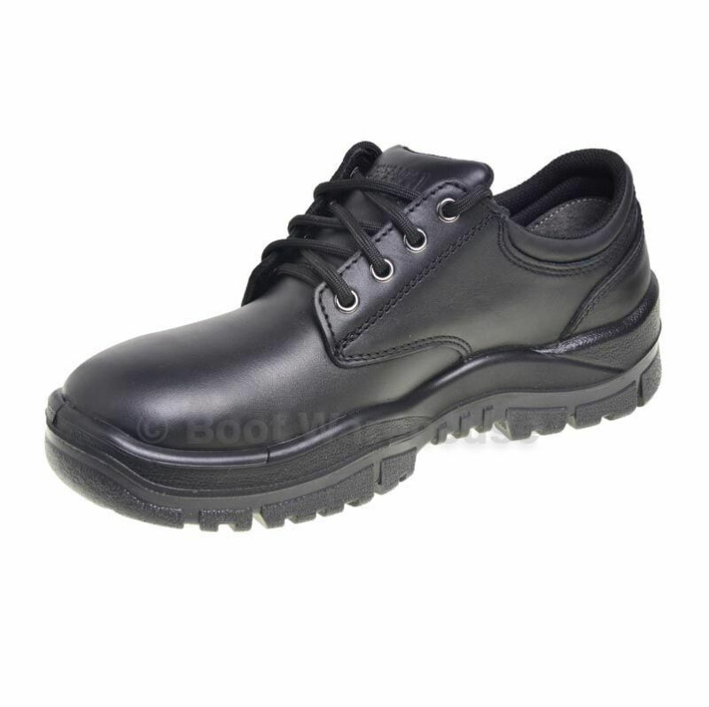 Mongrel Boots, 210025, Steel Toe,  Black 'Derby', Safety Work Shoe.  FREE LACES!