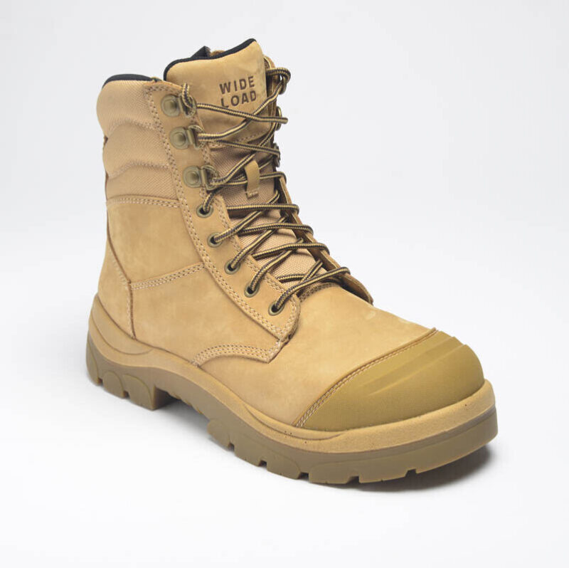 Wide Load 890WZ Wheat, Extra Wide 6E+ Fitting, Steel Cap Safety Zip Up Work Boot