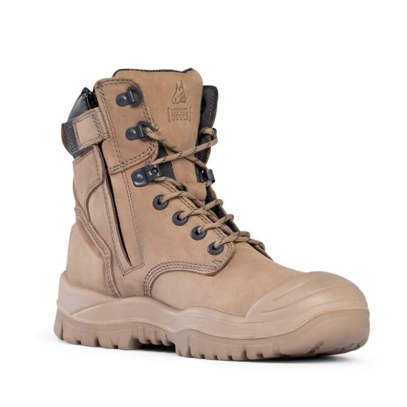 Mongrel 561060 Work Boots. Safety Steel Toe Cap. 'STONE'  High Ankle, Zip Sider.