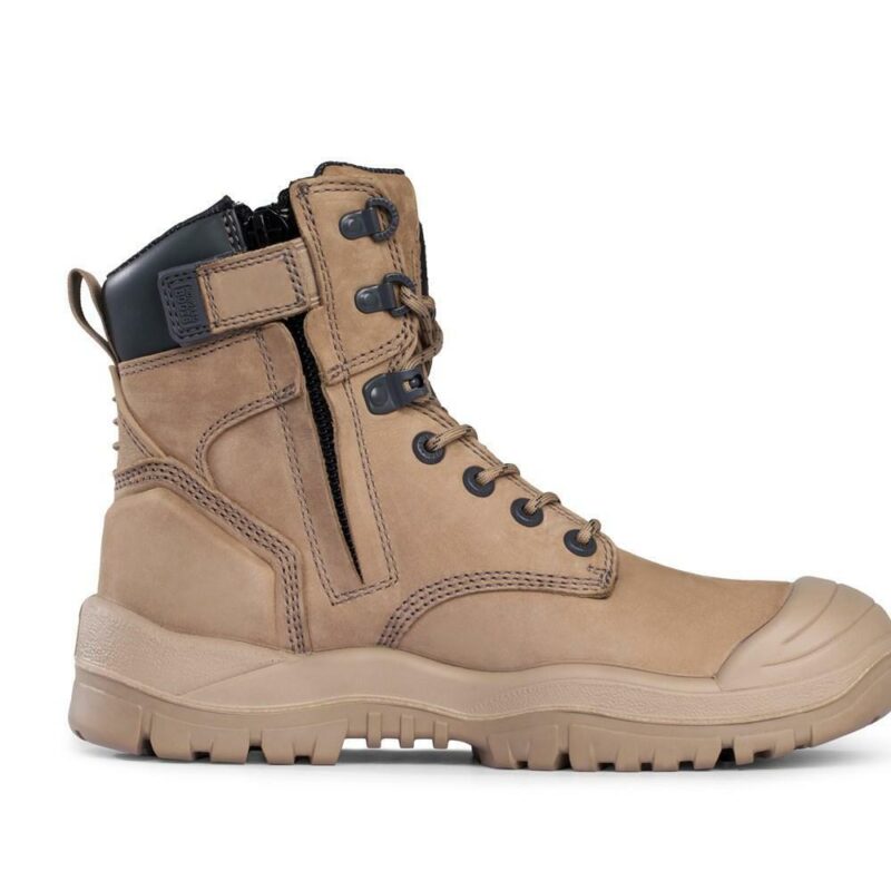 Mongrel 561060 Work Boots. Safety Steel Toe Cap. 'STONE'  High Ankle, Zip Sider.