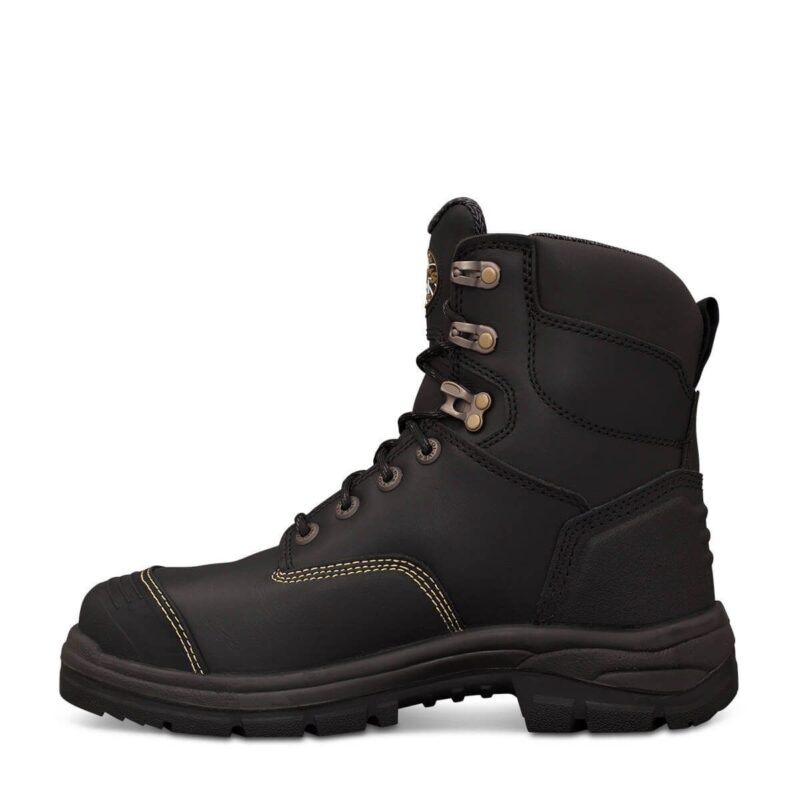 Oliver Work Boots, 55345, Steel Cap Safety , Black Leather, Water Resistant