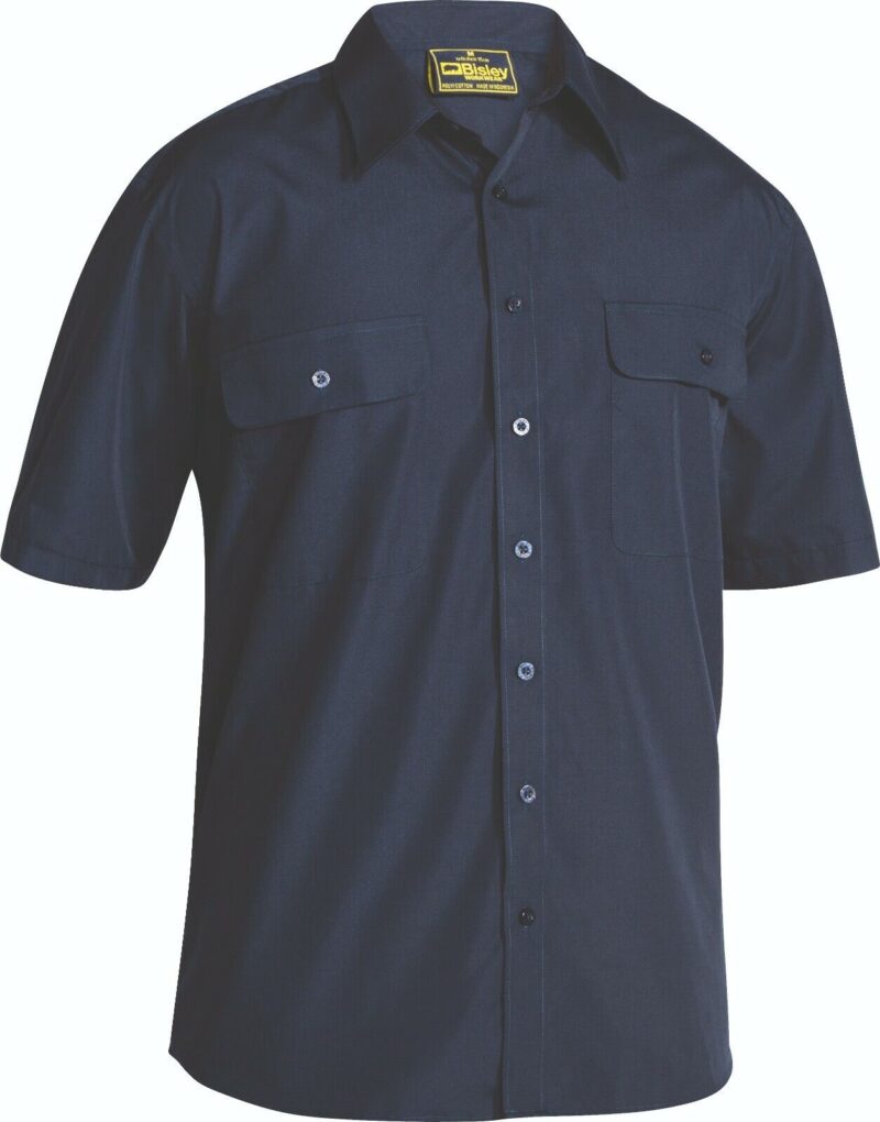 Bisley Mens Work Shirt BS1526 Permanent Press Short Slv. Lightweight BIG SIZES!