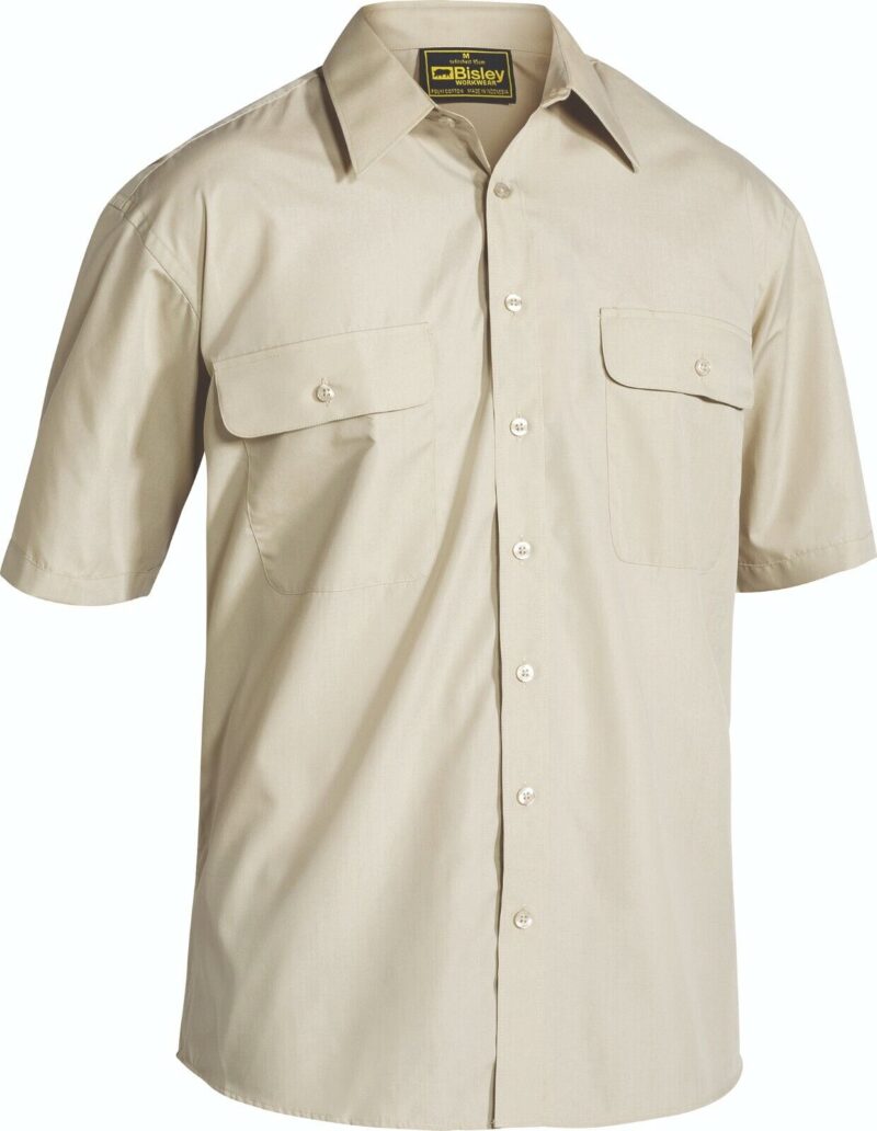 Bisley Mens Work Shirt BS1526 Permanent Press Short Slv. Lightweight BIG SIZES!