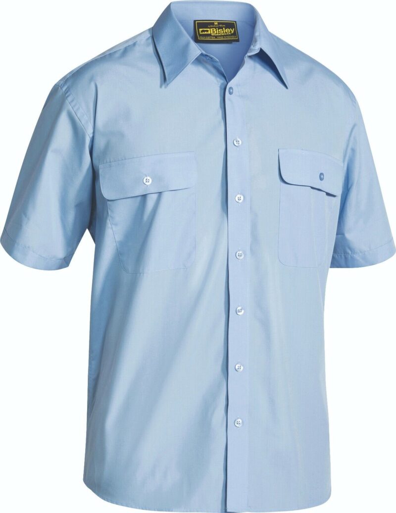 Bisley Mens Work Shirt BS1526 Permanent Press Short Slv. Lightweight BIG SIZES!