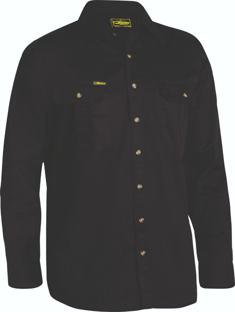 Bisley Men's Work Shirt BS6433 Original Cotton Drill - Long Sleeve. LARGE SIZES!