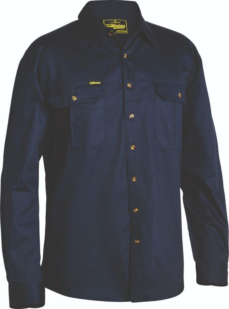 Bisley Men's Work Shirt BS6433 Original Cotton Drill - Long Sleeve. LARGE SIZES!
