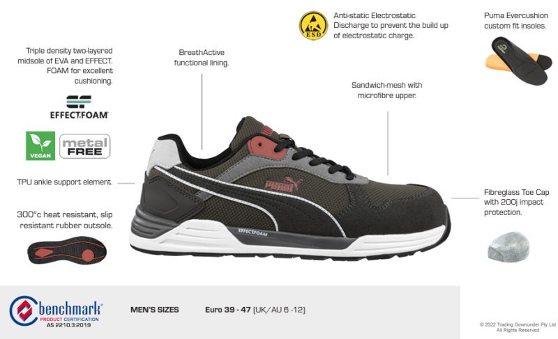 Puma Frontside 644677 - Light Weight, Metal Free Safety Shoe / Jogger.