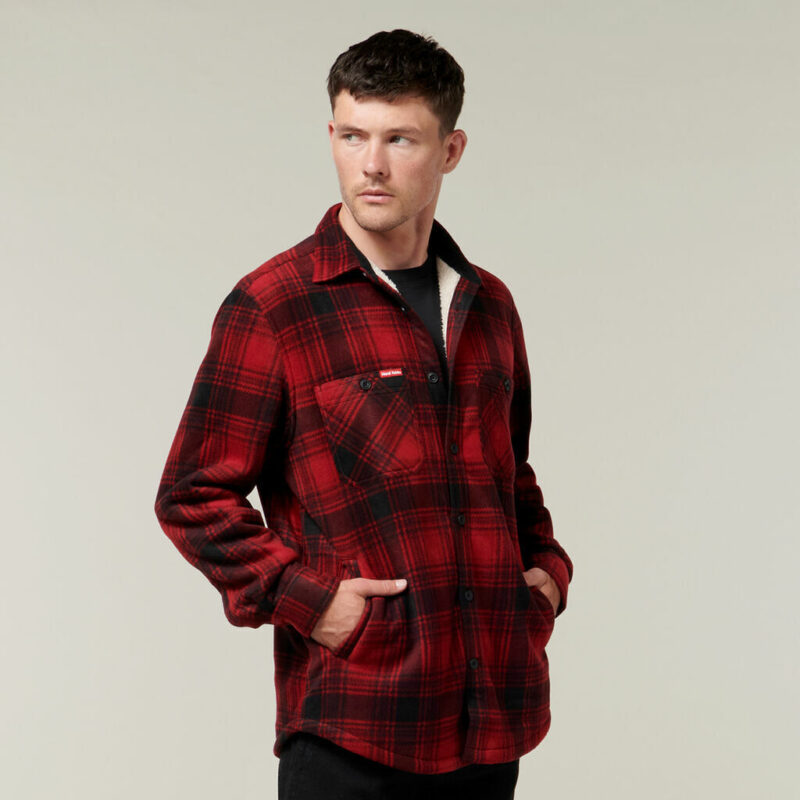 Hard Yakka Y06518 Fleece Lined Flannelette Legend Sherpa Jacket + FREE BEANIE !!