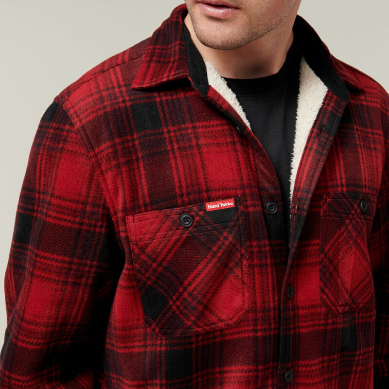 Hard Yakka Y06518 Fleece Lined Flannelette Legend Sherpa Jacket + FREE BEANIE !!