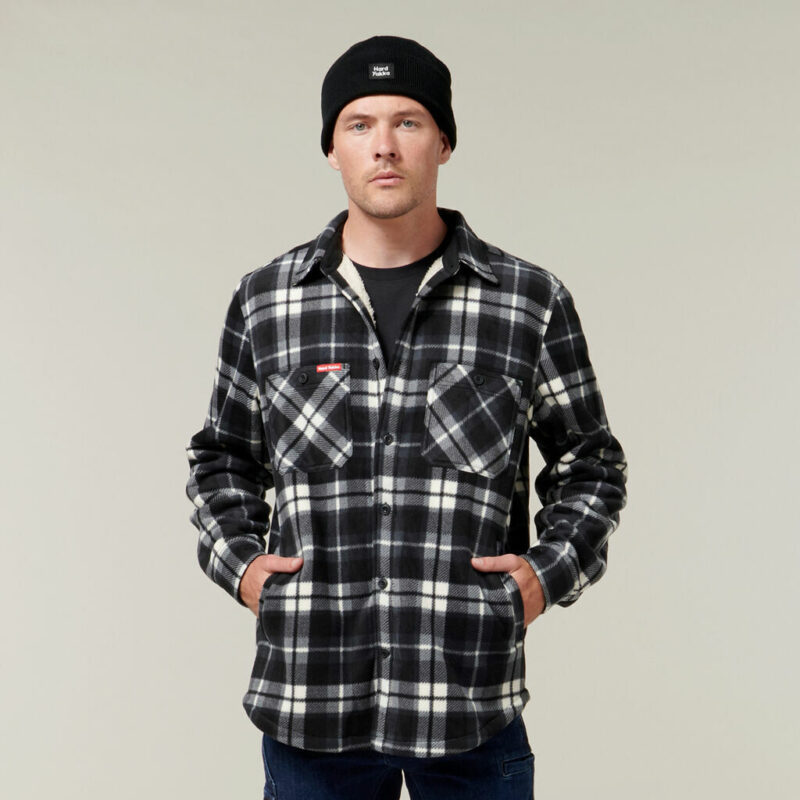 Hard Yakka Y06518 Fleece Lined Flannelette Legend Sherpa Jacket + FREE BEANIE !!