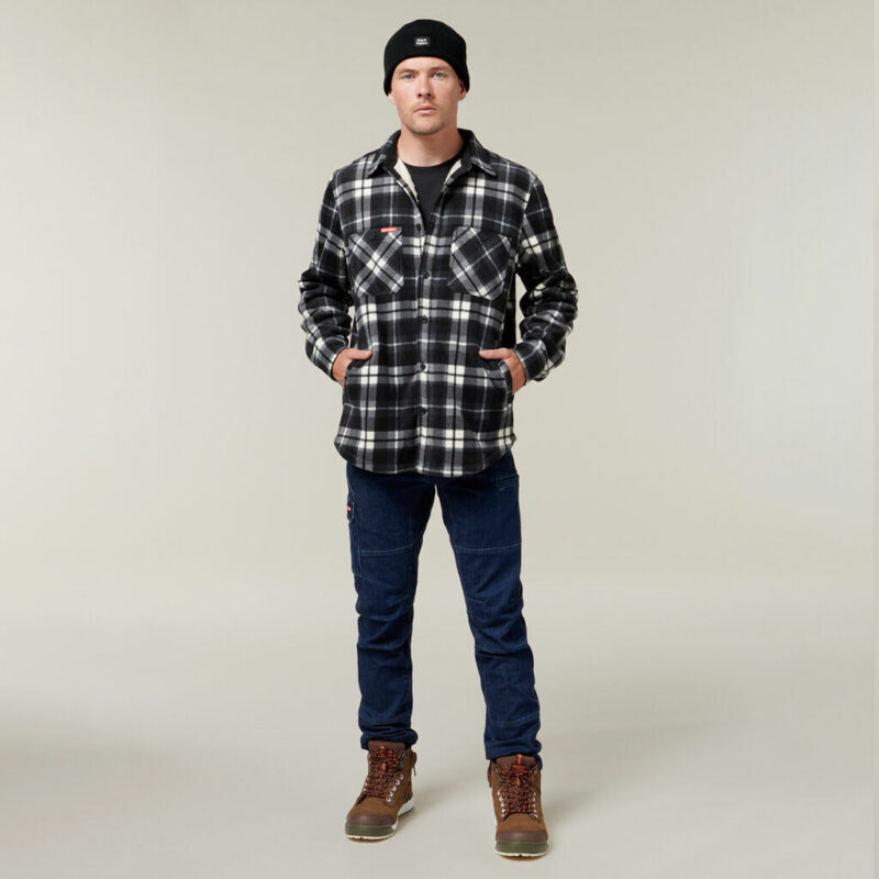Hard Yakka Y06518 Fleece Lined Flannelette Legend Sherpa Jacket + FREE BEANIE !!