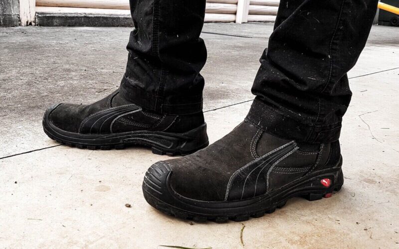 Puma Work Boots 630347 'Tanami', Black Composite Toe Safety, Elastic Sided