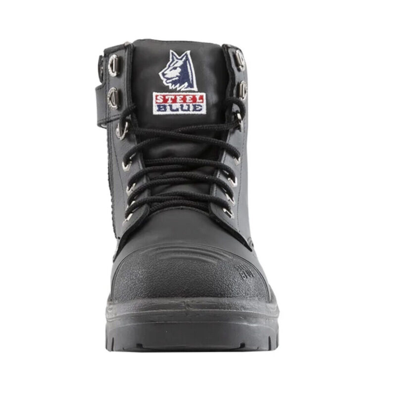 Steel Blue "312652" Black Argyle Zip Steel Cap Safety Work Boots. NEW Scuff Cap