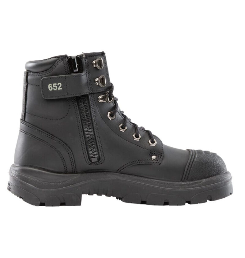 Steel Blue "312652" Black Argyle Zip Steel Cap Safety Work Boots. NEW Scuff Cap