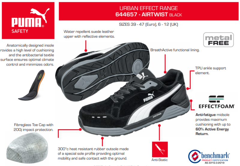 Puma AIRTWIST 644657 - Light Weight, Metal Free Safety Shoe / Jogger. Air Twist