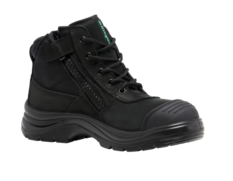KingGee K26490 TRADIE Women's Black Safety Work Boot. Zip Side, Scuff, King Gee
