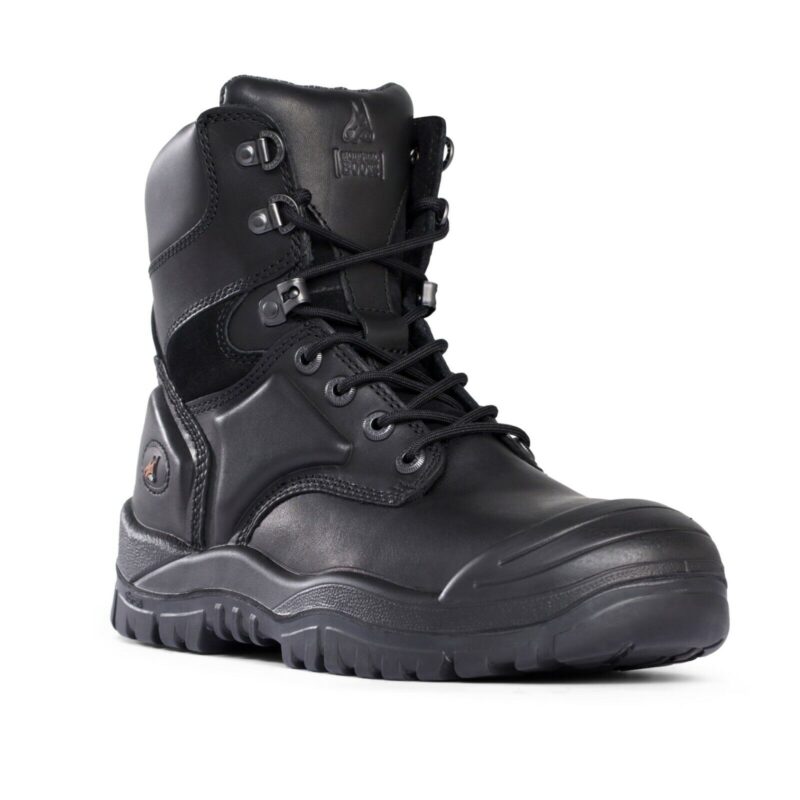 Mongrel 561020 Work Boots. Safety Steel Toe Cap.  Black, High Ankle, Zip Sider.
