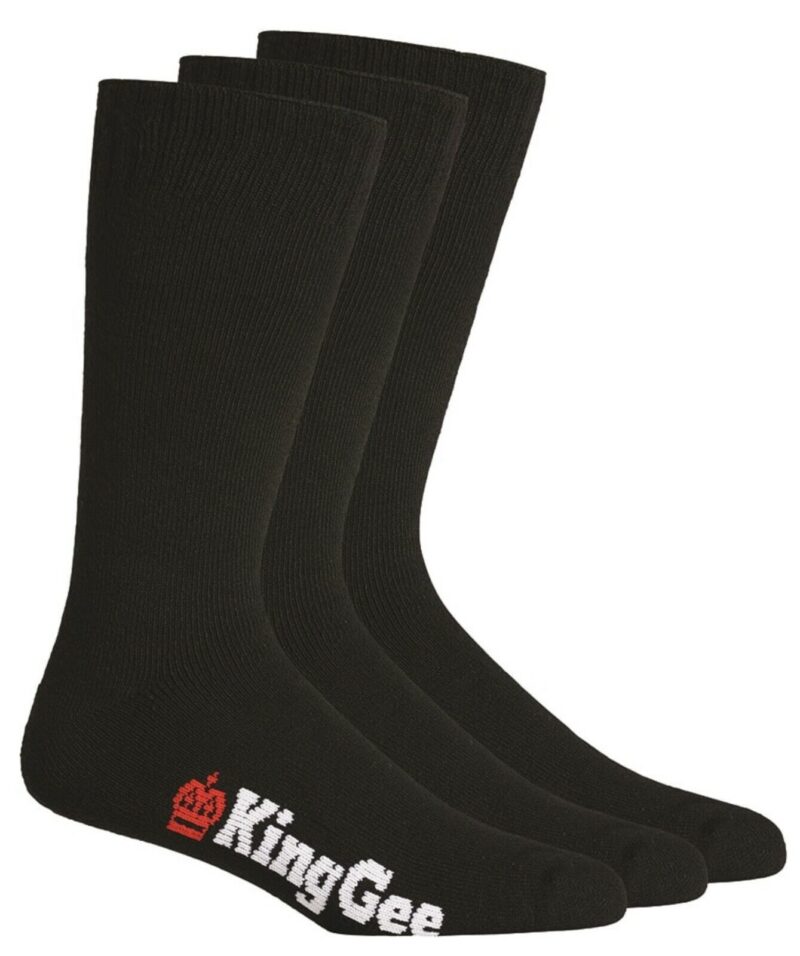 King Gee "K09230" Men's 72% Bamboo Work Socks Black - 3 PACK - KingGee AUS MADE