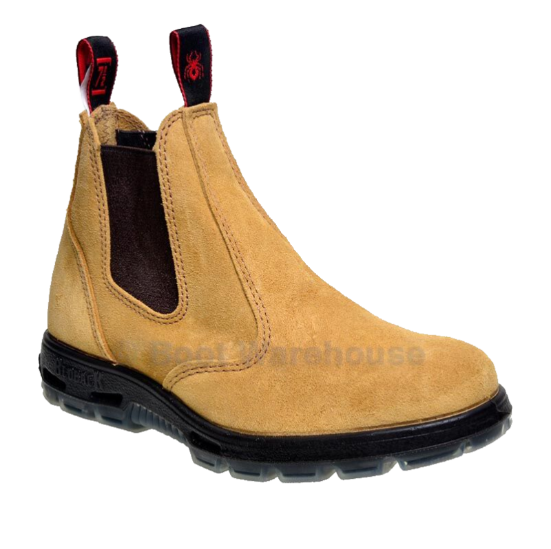 Redback UBBA Non Safety Work Boots. Elastic Sided, Bobcat Style. Banana Suede
