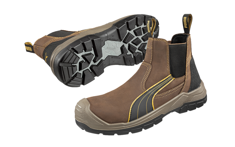 Puma Work Boots 630267 Tanami Brown, Composite Safety, Elastic Sided, Metal Free