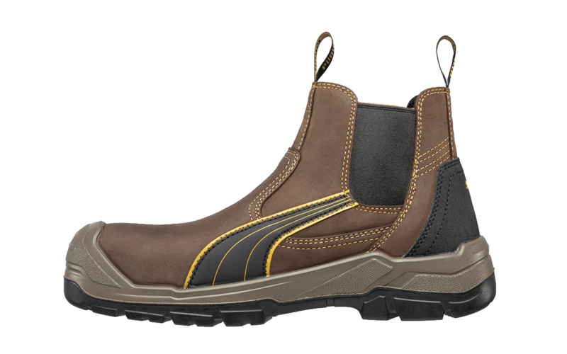 Puma Work Boots 630267 Tanami Brown, Composite Safety, Elastic Sided, Metal Free