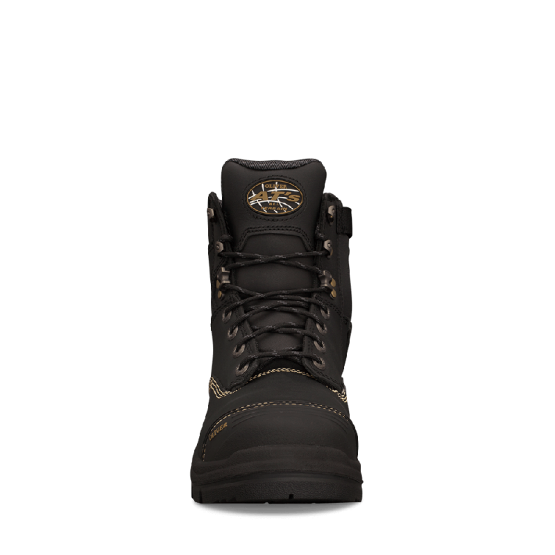 Oliver Work Boots 55345z, Zip Side,'Black' Steel Toe Cap Safety. UPGRADED STYLE!