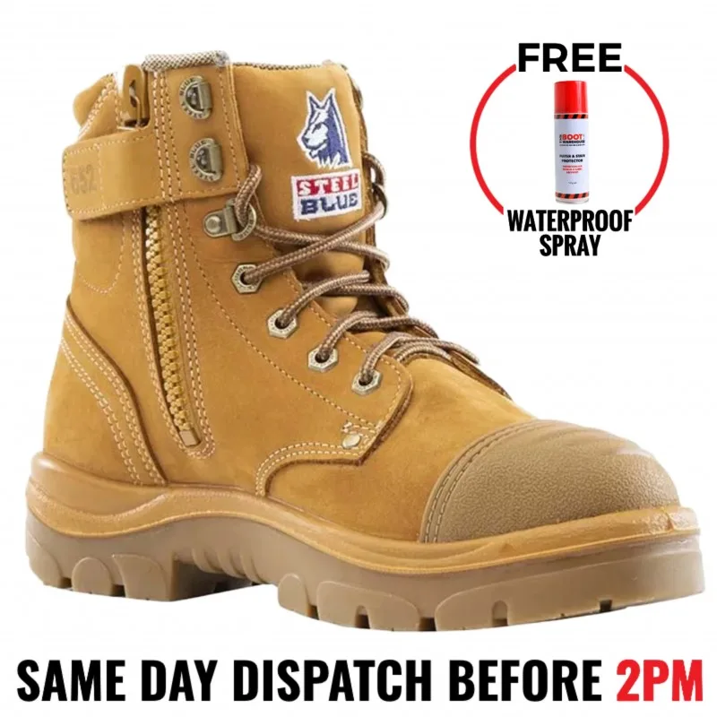 Steel Blue "312652" Wheat Argyle Zip Work Boots  Scuff Cap Steel Toe Anti-Static