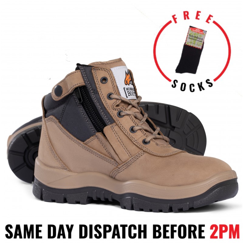Mongrel 261060 Stone Zip Side Safety Work Boot. The Boot Warehouse